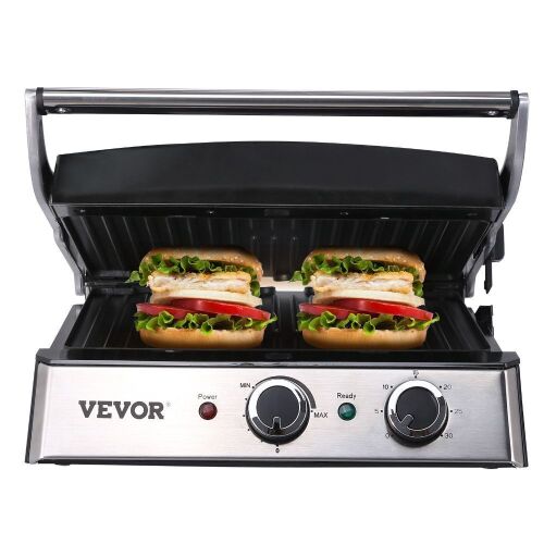 VEVOR 14.5" 1500W Indoor Countertop Electric Griddle with Non Stick Iron Cooking Plate, 0-446℉ Adjustable Temperature Control, 120V - Lot 487