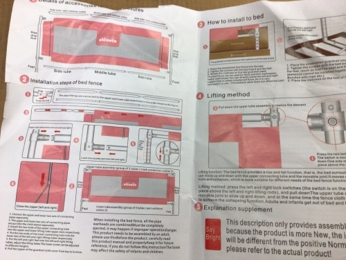 Baby Bed Rail, Pink, Appears New, Sold as is - Lot 198