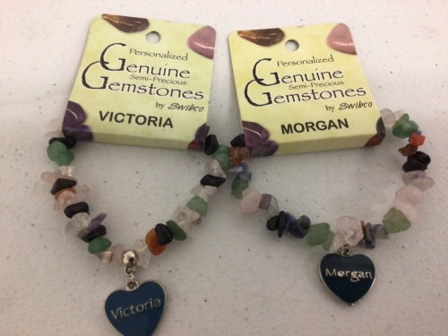 Lot of (2) Semi-Precious Gemstone Name Bracelets Victoria and Morgan, Appears New, Sold As-is - Lot 297