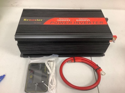 Renoster Power Inverter DC 12V to AC 120V w/ LCD Display, Appears New, Sold As-is - Lot 170
