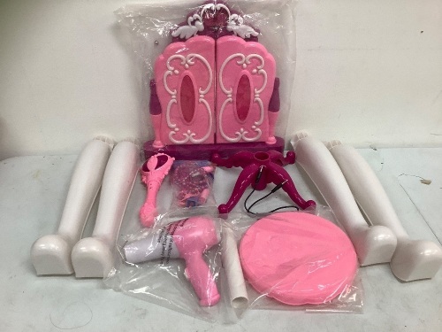 Glamour Mirror Dressing Table w/ Seat, Appears New, Sold As-is - Lot 424