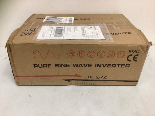 Pure Sine Wave Inverter 3000W 24V DC to 120V AC, Appears New, Sold As-is - Lot 439