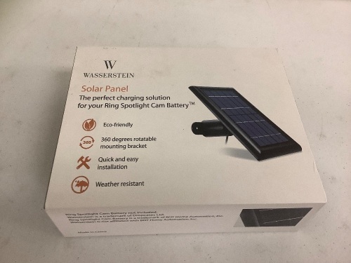 Solar Panel for Ring Spotlight Cam Battery, Appears new, Sold as is - Lot 176