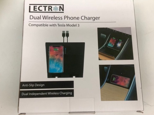 Dual Wireless Phone Charger for Tesla Model 3, Appears New, Sold as is - Lot 36