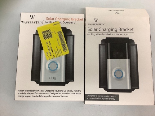 Lot of (2) Solar Charging Bracket for Ring Video Doorbell 2nd Generation, Appears New, Sold as is - Lot 34