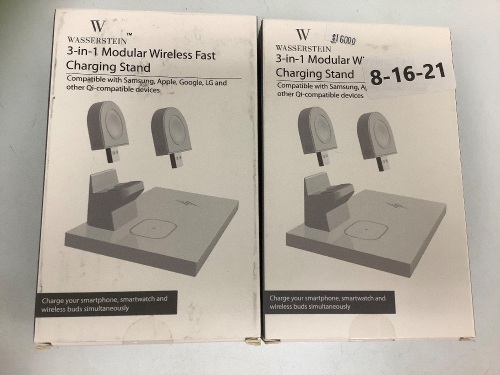 Lot of (2) 3 in 1 Modular Wireless Fast Charging Stand, Appears new, Sold as is - Lot 83