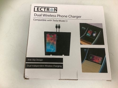 Dual Wireless Phone Charger for Tesla Model 3, Appears New, Sold as is - Lot 52
