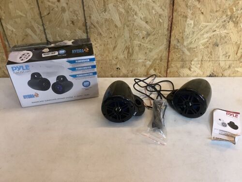 Pyle Waterproof Marine Wakeboard Tower Speaker Set 4" Dual Subwoofer, LED Lights & Bluetooth - Lot 209