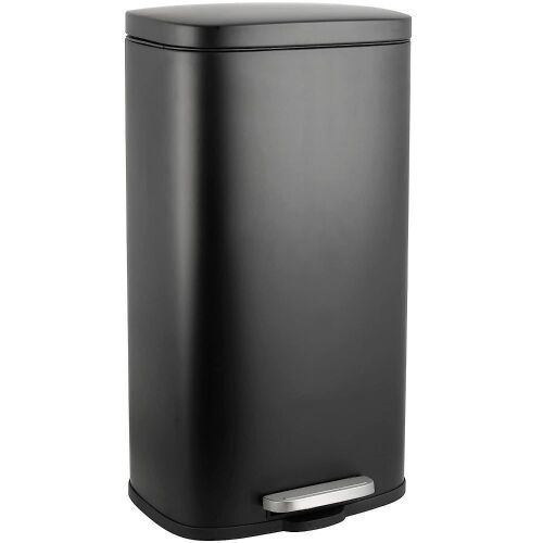 Arlopu 8 Gallon Stainless Steel Step Trash Can with Removable Plastic Inner Bucket, Fingerprint-Proof, Soft-Close Lid - Lot 408