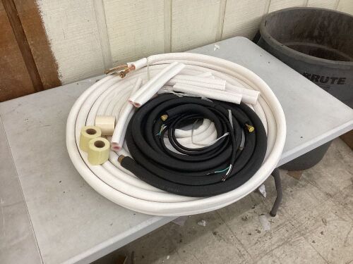 VEVOR Mini Split Copper Line Set 49.2ft Length, Copper Pipes for Mini Split Air Conditioner 1/2" & 1/4" OD Flared Copper Lines White Mini Split Line Set for Heat Pump System Line Set for 12000 BTU - Lot 420
