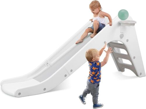 Arlopu Freestanding Toddler Slide Climber with Basketball Hoop & Ball - Lot 430