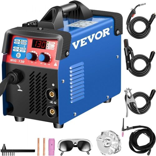VEVOR 130A 3 in 1 Combo MMA/MIG/LIFT TIG Welder Machine, Flux Core Welder - Lot 67