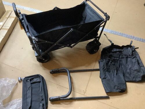 VEVOR Extra Large Collapsible Garden Cart with Removable Canopy - Missing 1 Pole for Canopy  - Lot 488