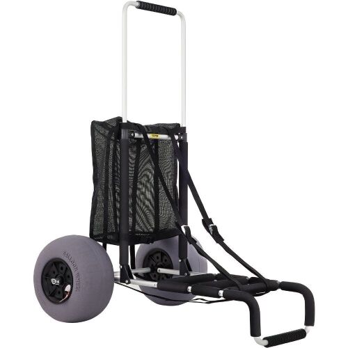 VEVOR 33.1" to 51.6" Adjustable Height Beach Cart for Sand, 23" x 15" Cargo Deck, w/ 13" TPU Balloon Wheels, 165LBS Load Capacity - Lot 110