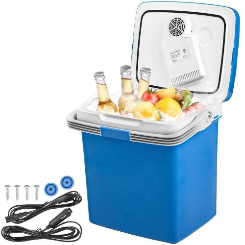 VEVOR 28 Quart Portable Thermoelectric Fridge and Warmer, 110V AC Home Power Cord & 12V Car Adapter - Lot 442