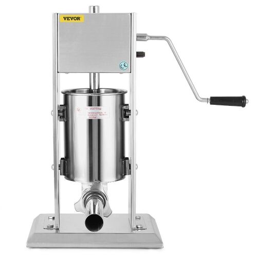 VEVOR Manual Sausage Stuffer 3L Capacity Two Speed with 5 Stuffing Nozzles - Lot 474