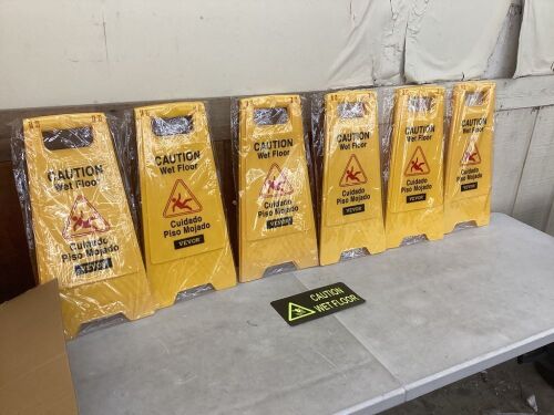 Lot of (6) Caution Wet Floor Signs  - Lot 476