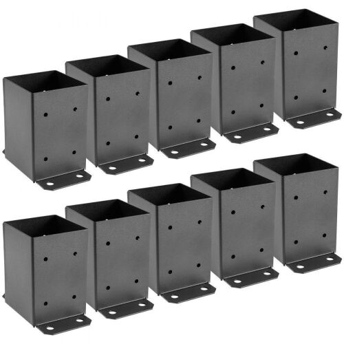 VEVOR Black Powder-Coated Deck Post Base 3.6 x 3.6 inch, 10 pcs  - Lot 134