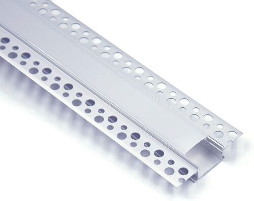 hunhun 6.6ft Plaster-in, Trimless Recessed LED Aluminum Channel with Flange for LED Strip, 5 Pack - Lot 527