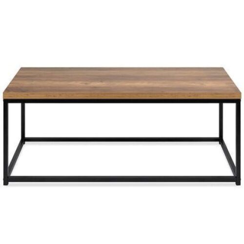 44in Modern Industrial Rectangular Wood Grain Coffee Table w/ Metal Frame  - Lot 608