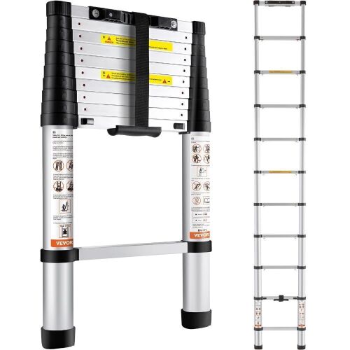 VEVOR Telescoping Ladder Aluminum Extension Step 10.5 ft Multi-purpose Portable - Lot 574