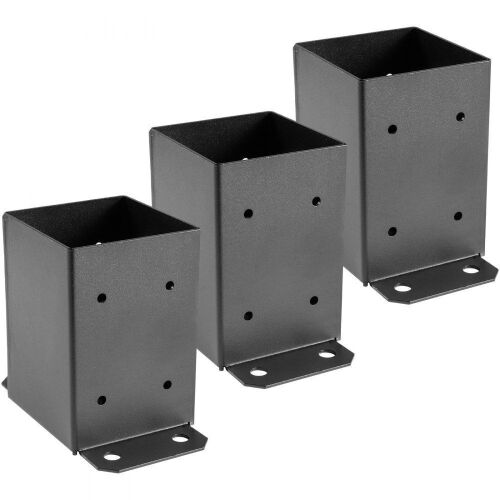 VEVOR Black Powder-Coated Deck Post Base 3.6 x 3.6 inch, 2.5 lbs, 3pcs - Lot 194