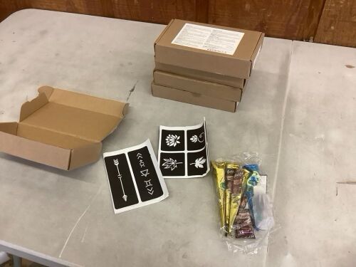 Lot of (5) Sets of Temporary Tattoo Paste Cones with Stencils  - Lot 577