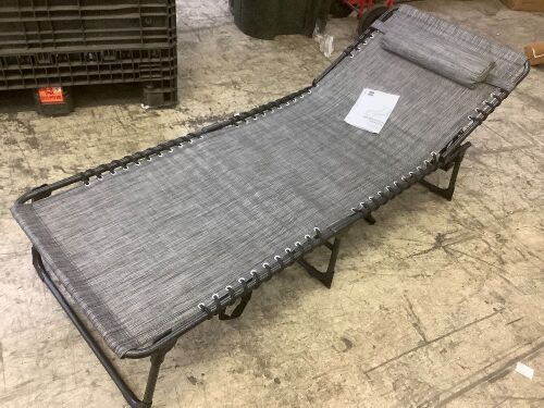 Folding Zero Gravity Recliner Patio Lounge Chair w/ Canopy, Side Tray  - Lot 725