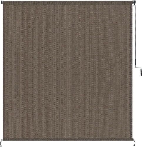 Voticky Exterior Outdoor Cordless Roller Shade Patio Sun Shade Roll Up Blind 6'X6' Mocha  - Lot 535