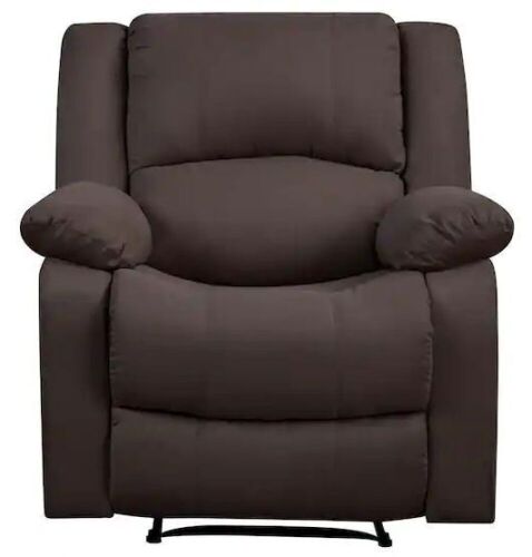 Relax A Lounger Preston 36 in. Width Big and Tall Chocolate Microfiber 1 Position Recliner - Lot 84