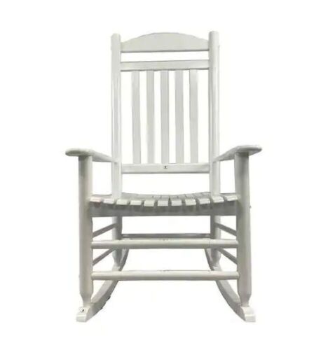 Hampton Bay Patio White Wood Outdoor Rocking Chair - Lot 94