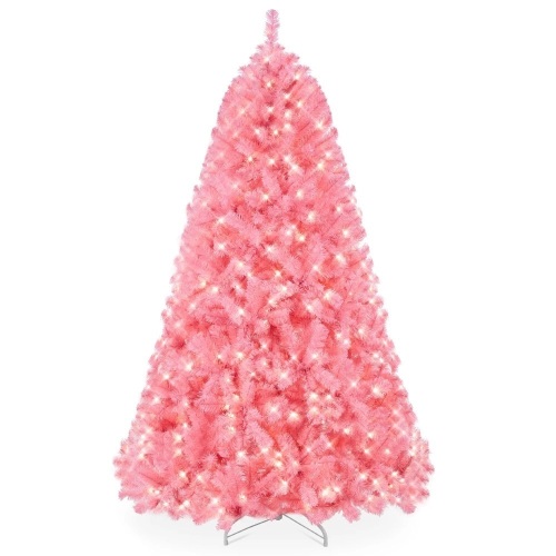 Pre-Lit Artificial Pink Christmas Tree w/ Incandescent Lights, Metal Stand - Lot 1370