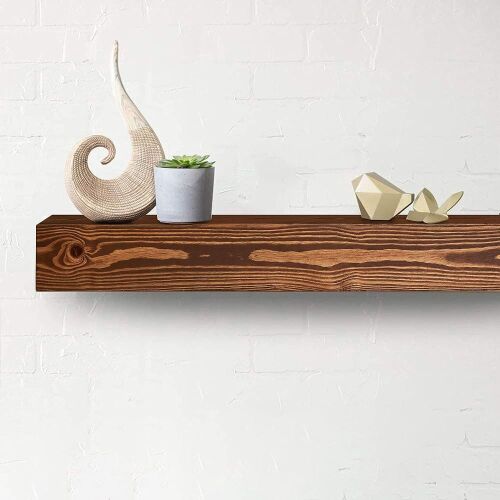 Luxe Surface Fireplace Shelf Mantelpiece, Aged Oak, 82-inch - Lot 123