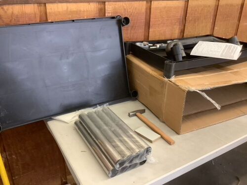 VEVOR 3 Shelf Heavy Duty 154LBS Utility Service Cart with Lockable Wheels, 32.7" x 15.7" x 37.4"  - Lot 278