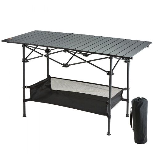 VEVOR Folding Camping Table with Large Storage and Carry Bag, 24x16 inch - Lot 298