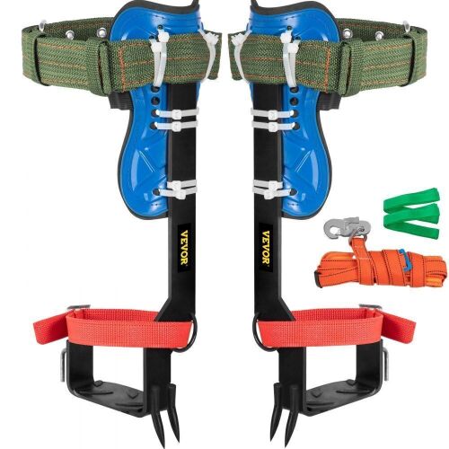VEVOR 4 in 1 Alloy Metal Adjustable Pole Climbing Spurs, w/Security Belt & Foot Ankle Straps - Lot 683