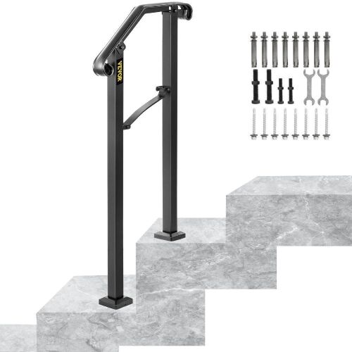 VEVOR Handrails for Outdoor Steps, Fit 1 or 2 Steps  - Lot 698