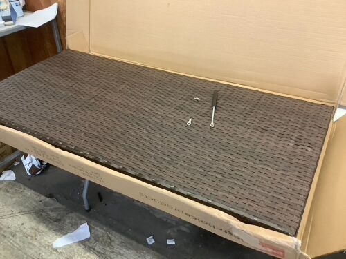 Indoor Outdoor Wicker Storage Box w/ Steel Frame, Lift-Up Top - 136 Gal  - Lot 706