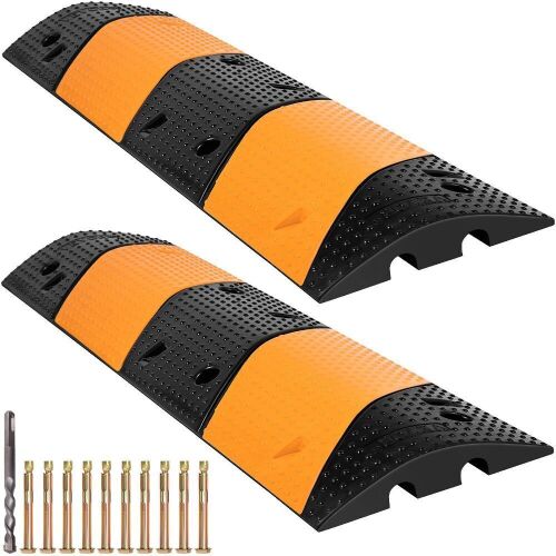VEVOR 42" Long Modular 2 Channel Speed Bump Rated 22000 LBS Load Capacity, 40.2 x 11.8 x 2.4 inch  - Lot 383