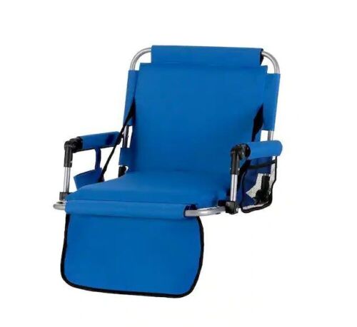  Portable Stadium Seat Padded Chair with Armrests in Blue - Lot 382