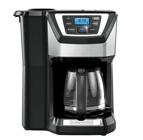 BLACK+DECKER 12-Cup Programmable Stainless Steel Drip Coffee Maker with Built-In Grinder - Lot 351