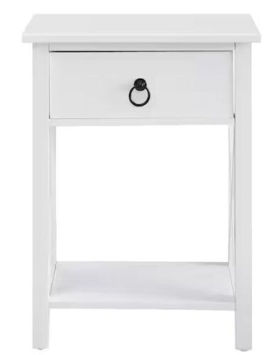 1-Drawer Wooden End Table with Storage Shelf for Small Spaces  - Lot 360