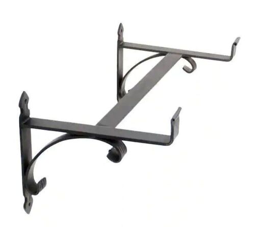 Achla Designs Scrolls 24 in. L Black Powder Coat Iron Flower Box Bracket - Lot 138