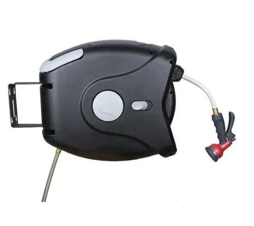 75 ft. Retractable Garden Hose Reel Includes Hose and Spray Nozzle - Lot 144