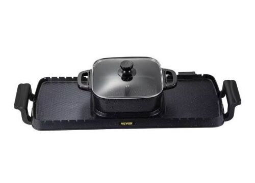 VEVOR 2 in 1 Electric Grill and Smokeless Hot Pot with Dual Temp Control - Lot 344