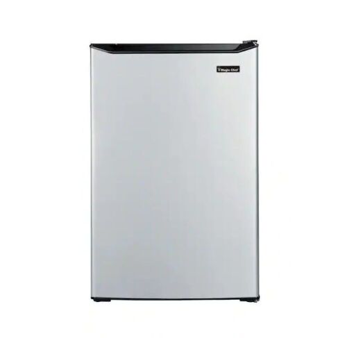 Magic Chef 4.5 cu. ft. Mini Fridge with True Freezer in Stainless Look - Small Dent on Back Corner - Lot 40