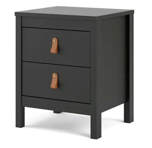 Tvilum Madrid 2-Drawer Black Matte Nightstand - Lot 159
