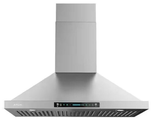 iKTCH 30 in. 900 CFM Ducted Wall Mount with LED Light Range Hood in Stainless Steel - Lot 186