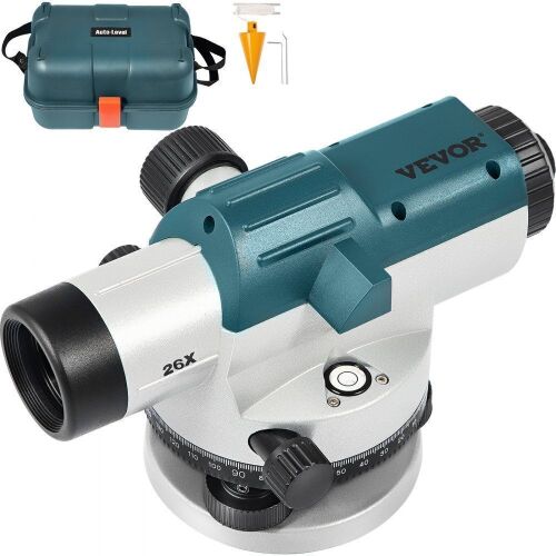 VEVOR 26X Optical Auto Level Kit High Precision Height/Distance/Angle Level Measure with Magnetic Dampened Compensator and Transport Lock, IP54 Waterproof - Lot 287