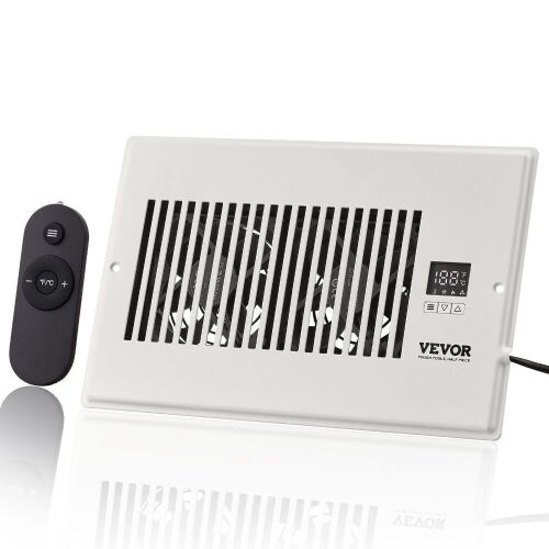 VEVOR Register Booster Fan, Fits 6” x 10” Register Holes, with Remote Control and Thermostat Control, Adjustable Speed - Lot 560
